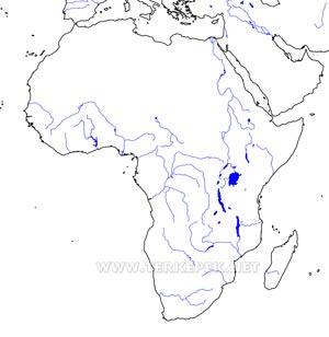 Afrika vaktérkép folyókkal