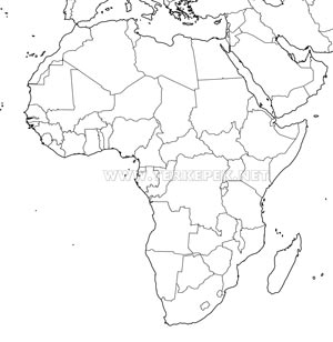 Afrika vaktérkép országokkal