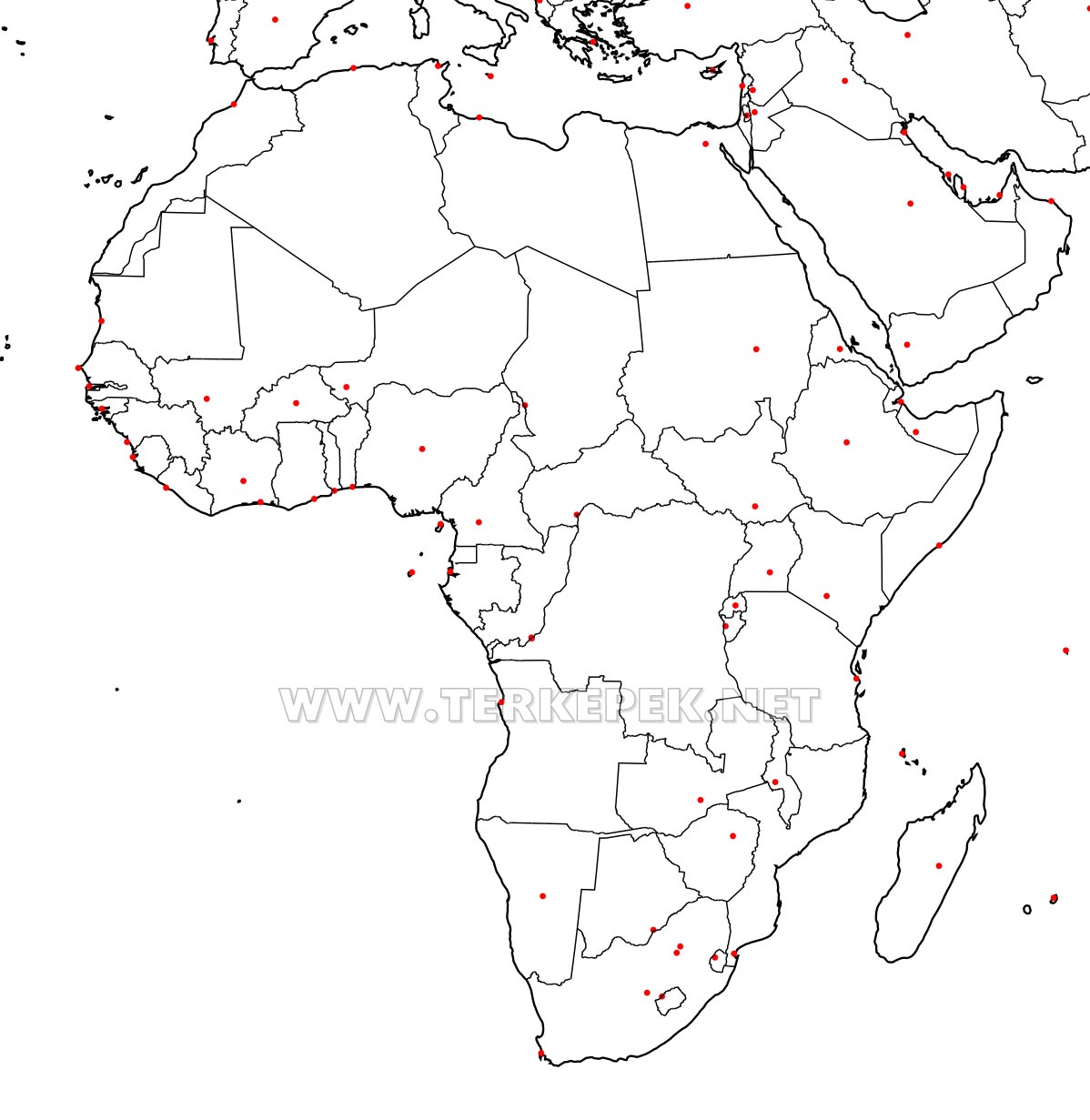 Контурная карта Африки карандашом