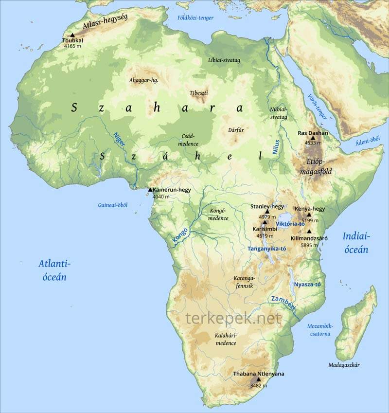 Afrika térkép